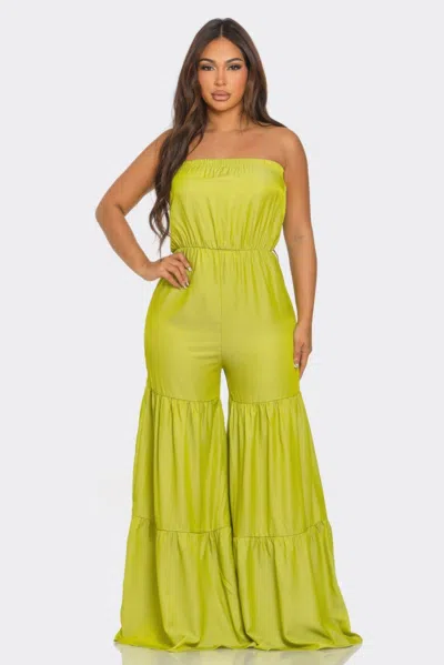 Truedames Jumpsuit Ruffle Hem In Green