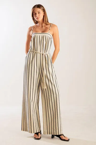 Truedames Just The Beginning Woven Jumpsuit In Neutral