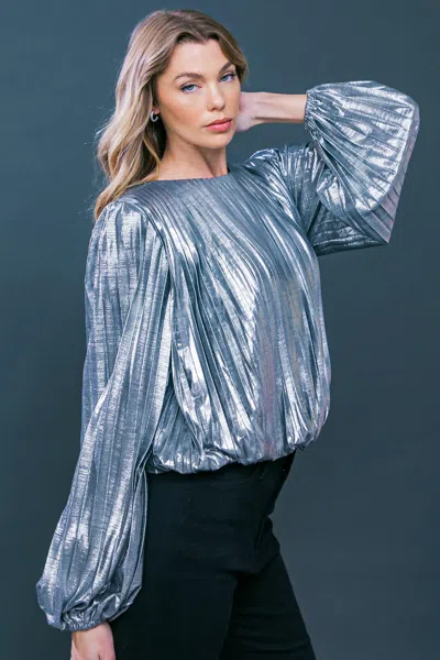 Truedames Key It Down Woven Top In Silver
