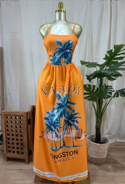 Truedames Kingston Palms Maxi Dress In Yellow