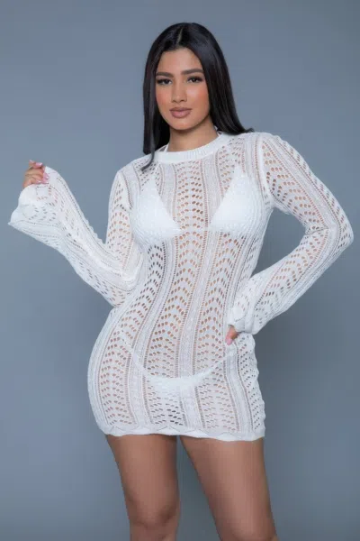 Truedames Kinsley Crochet Mini Dress In White