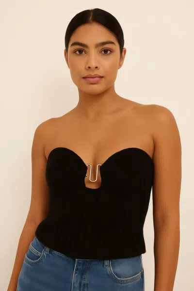 Truedames Knit Tube Top In Black