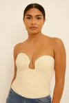 Truedames Knit Tube Top In Neutral