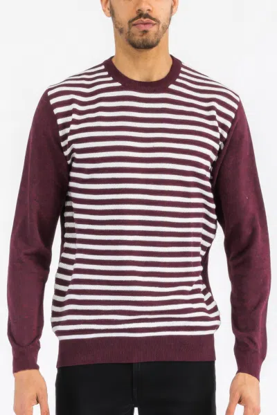 Truedames Knitted Round Neck Striped Sweater In Multi