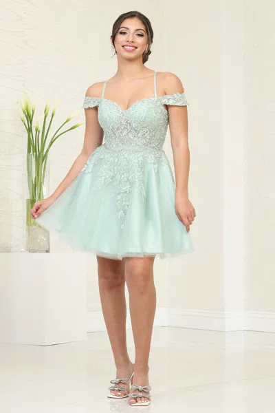 Truedames Lace Appliqued Short A-line Homecoming Dress In Green