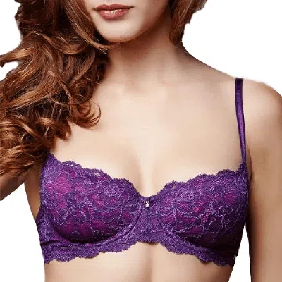 Truedames Lace Demi Cup Bra In Purple