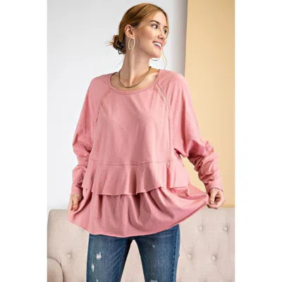 Truedames Lace Detailing Tunic In Pink