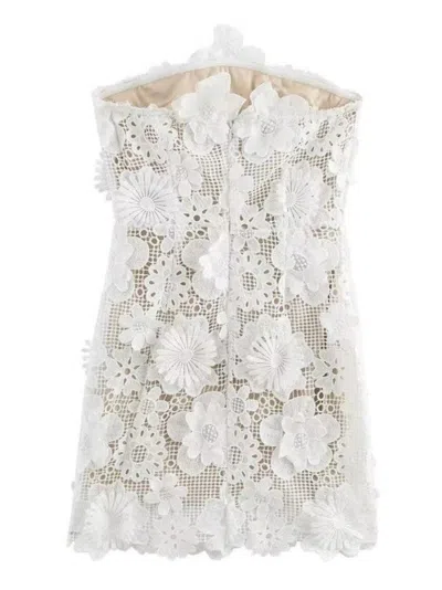Truedames Lace Floral Dress In White