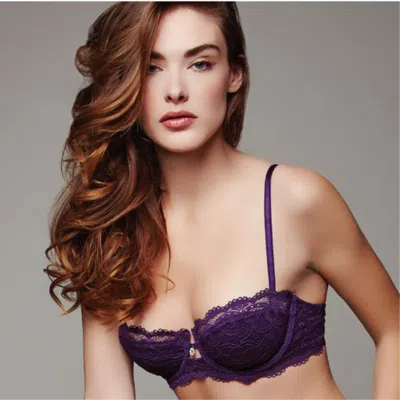 Truedames Lace Keyhole Balconette Bra In Purple