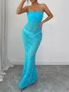 Truedames Lace Square Neck Maxi Cami Dress In Multi