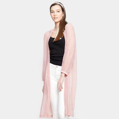 Truedames Laced Long Sleeve Poncho In Pink
