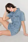 Truedames Laidback Luxe Denim Romper In Multi