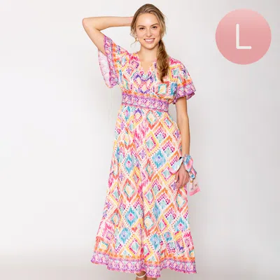 TRUEDAMES LARGE - TILE PRINT MAXI DRESS