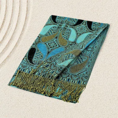 Truedames Large Paisley Pashmina Scarf Shawl In Blue