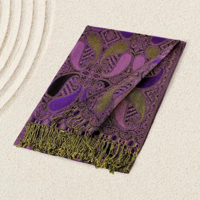 Truedames Large Paisley Pashmina Scarf Shawl In Purple