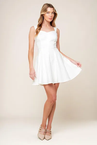 Truedames Last Your Chance Denim Woven Mini Dress In White
