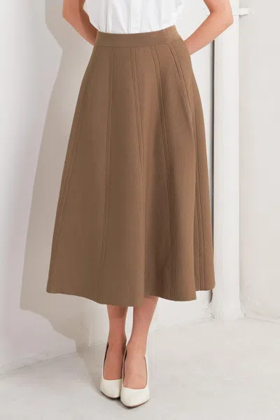 Truedames Latte Lane Sweater Knit Circle Skirt In Brown
