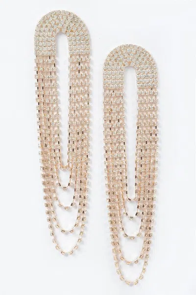 Truedames Layered Elegant Rhinestone Earrings In Gold