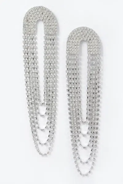 Truedames Layered Elegant Rhinestone Earrings In Metallic