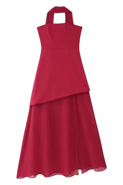Truedames Layered Tube Maxi Dress In Red