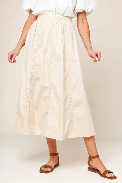 Truedames Layton Cream Woven Midi Skirt In Neutral