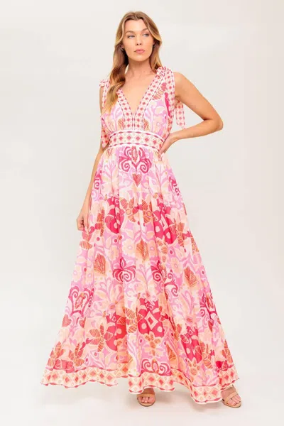 Truedames Leace It To Fate Woven Maxi Dress In Pink