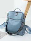 Truedames Leather Multi-compartment Backpack Bag In Blue
