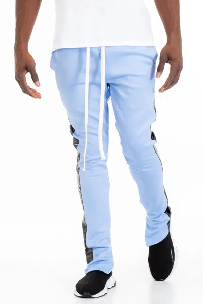 Truedames Leather Tape Track Pants In Purple
