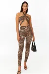 Truedames Leopard Cheetah Intertwined Set In Brown