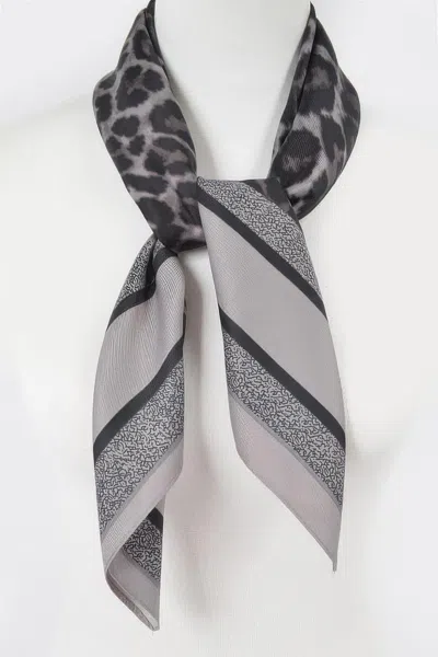 Truedames Leopard Luxe Styling Scarf In Gray