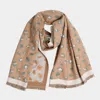 Truedames Leopard Pattern Fringe Oblong Scarf In Brown