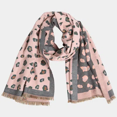 Truedames Leopard Pattern Fringe Oblong Scarf In Multi