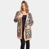 Truedames Leopard Pattern Pocket Cardigan In Brown