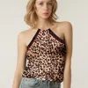 Truedames Leopard Pattern Printed Square Silky Satin Scarf Shawl In Multi
