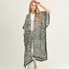 Truedames Leopard Patterned Cover Up Kimono Poncho In Animal Print