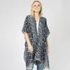 Truedames Leopard Patterned Cover Up Kimono Poncho In Animal Print