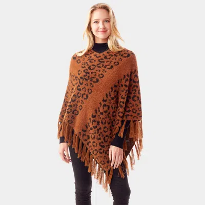 TRUEDAMES LEOPARD PATTERNED PONCHO