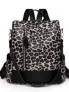 Truedames Leopard Print Backpack Bag In Black