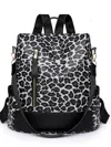 Truedames Leopard Print Backpack Bag In White