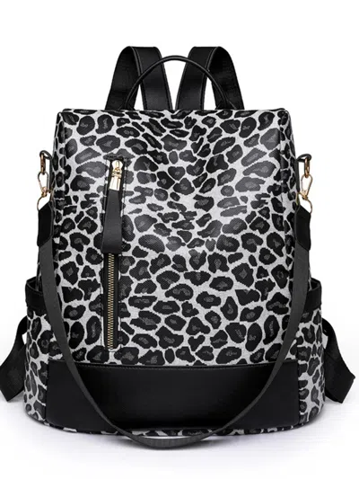 Truedames Leopard Print Backpack Bag In White