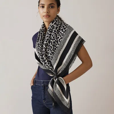 Truedames Leopard Print Scarf In Black