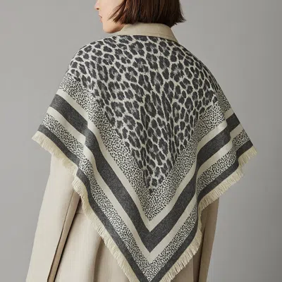 Truedames Leopard Print Scarf In Gray