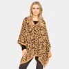 Truedames Leopard Printed Poncho In Gray
