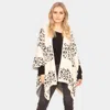 Truedames Leopard Printed Ruana Poncho In Neutral