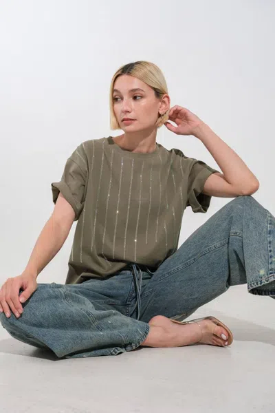 Truedames Let It All Go Knit Top In Green
