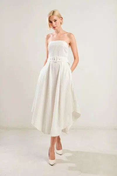 Truedames Life's Compass Woven Midi Dress In White