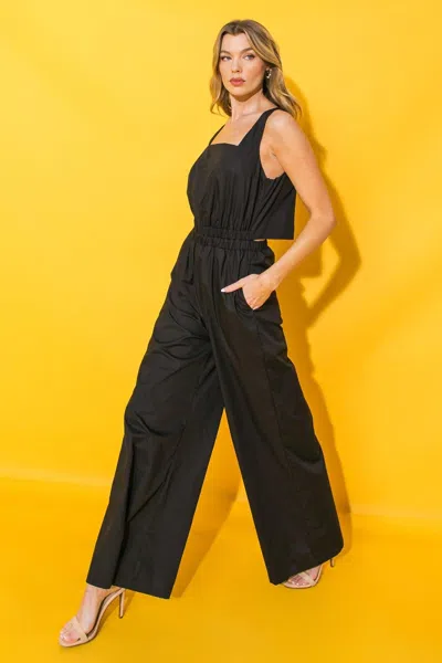 Truedames Life With You Poplin Jumpsuit In Black