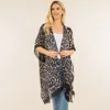 Truedames Lightweight Bold Abstract Print Kimono Poncho In Animal Print