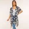 Truedames Lightweight Bold Animal Print Kimono Poncho In Multi