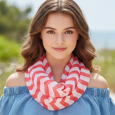 Truedames Lightweight Chevron Infinity Loop Scarf In Multi